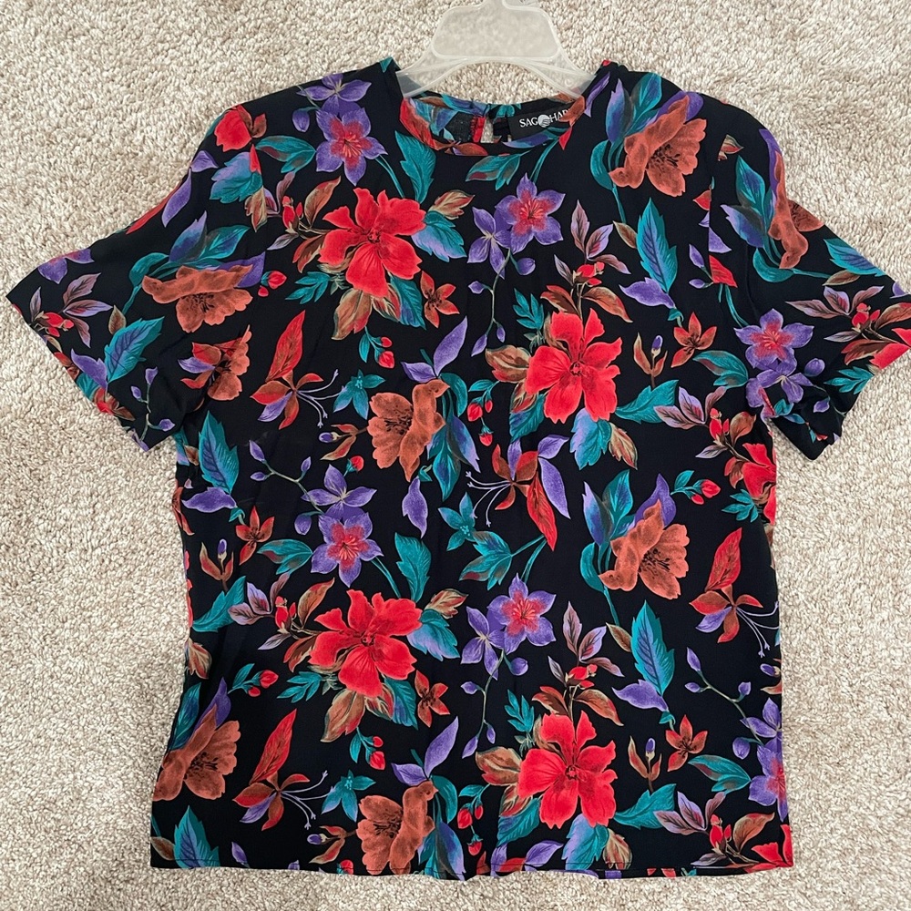 Vintage Sag Harbor Floral Top -Small